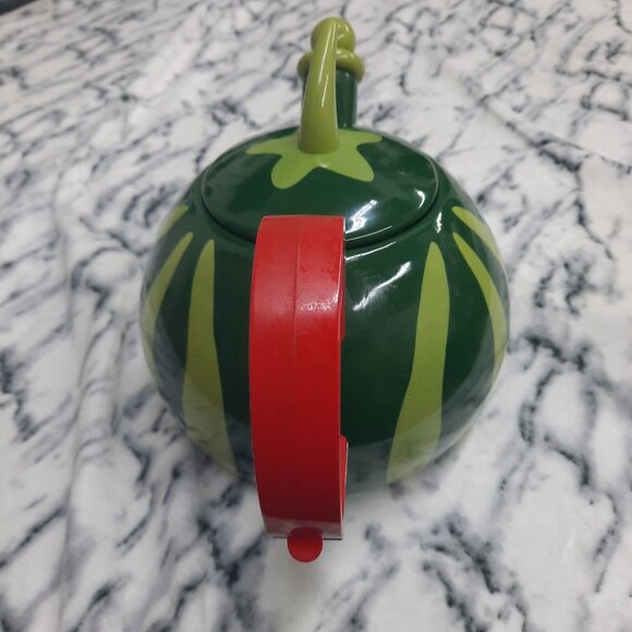 Vintage 90s Copco Watermelon Theme Enamel Metal Teapot Whistling Tea Kettle Pot - Picture 4 of 11